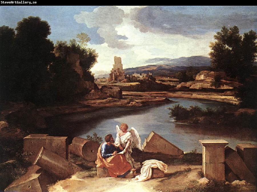 Nicolas Poussin Landscape with St Matthew and the Angel